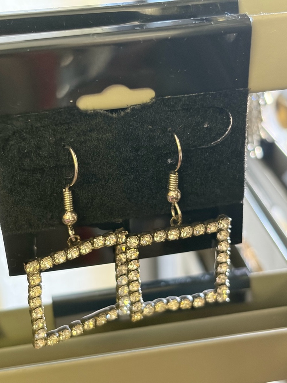 Silver Tone Crystal Drop Earrings